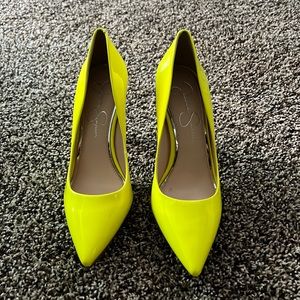 Jessica Simpson neon yellow heels